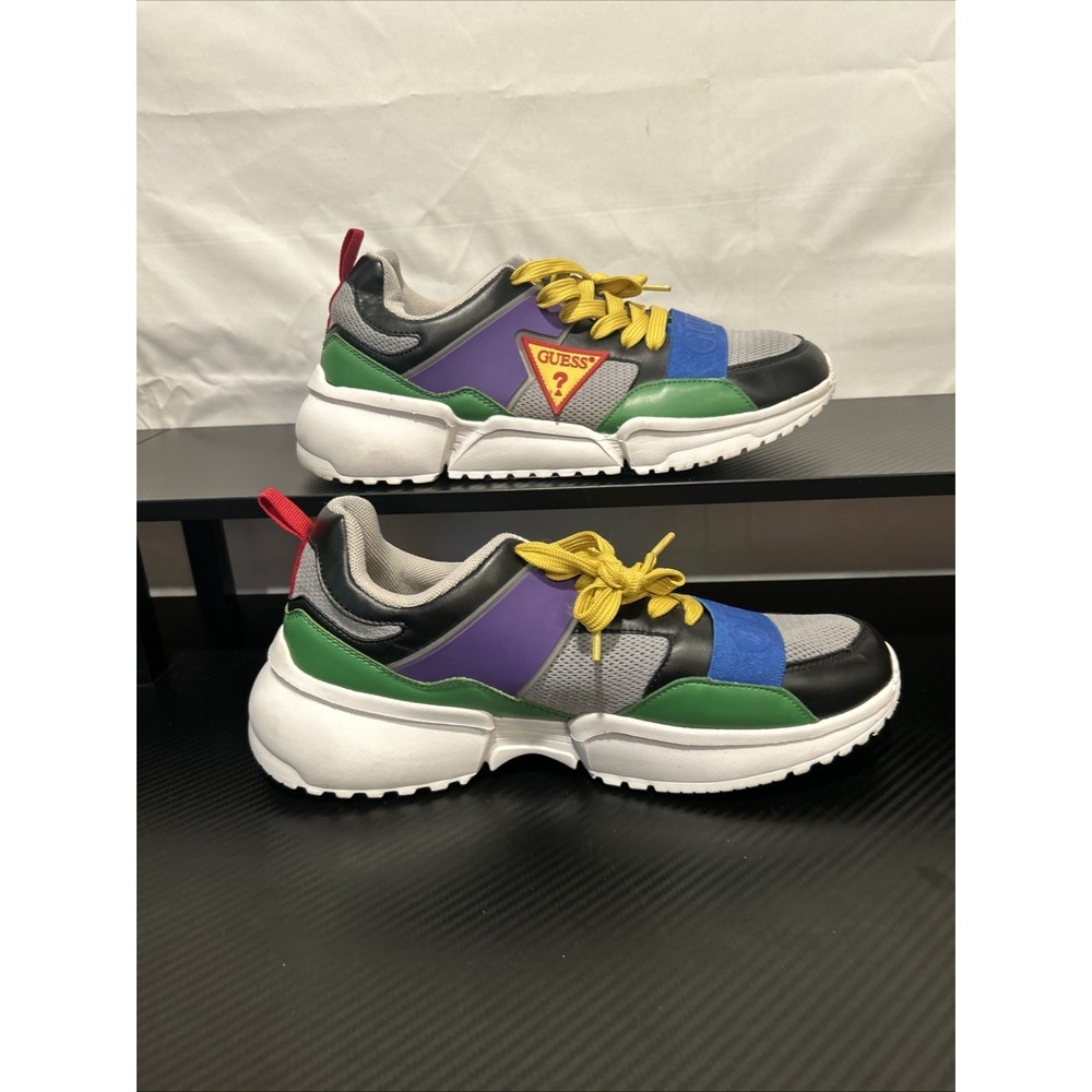 Men's GUESS Skillz Lace Up Fashion High Top Colorful Sneakers size 9 - Picture 2 of 8